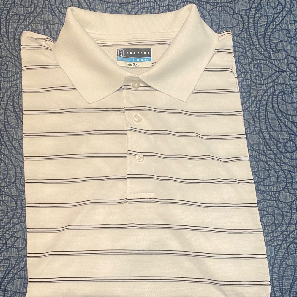 PGA Tour Men's Polo with Black Stripes XL